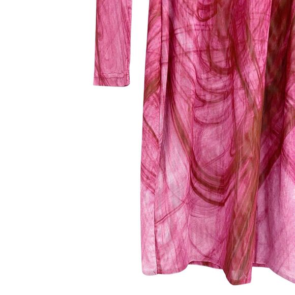 Farai London X REVOLVE Bodycon Sheer Mesh Keyhole Nayla Dress in Fuchsia XS - Picture 6 of 11